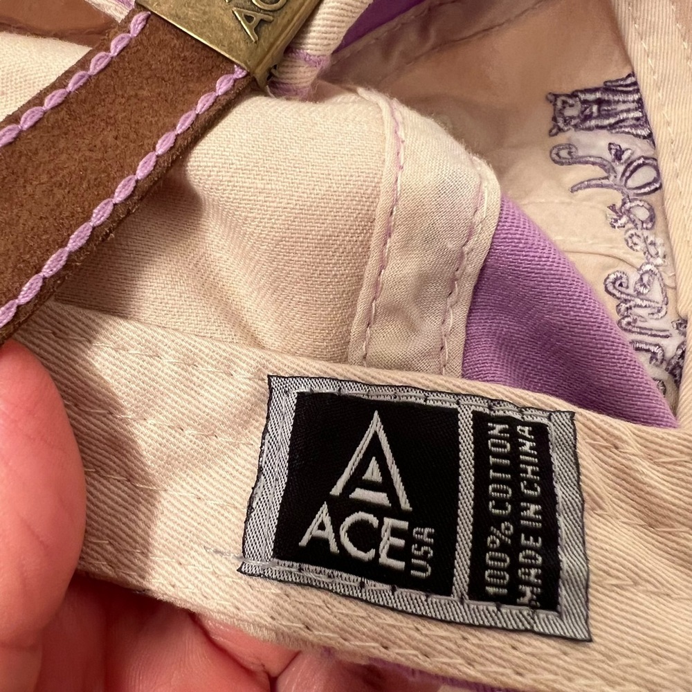 Ace Yosemite Distressed Lavender and Cream Hat - Picture 6 of 7